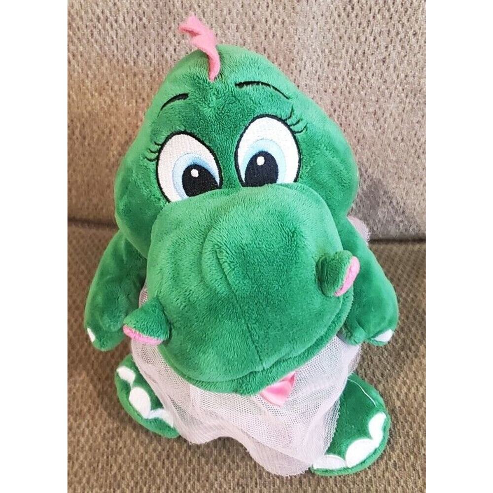 Legoland Green Dinosaur Pink Spikes and Wings Pink Skirt Embroidered Eyes